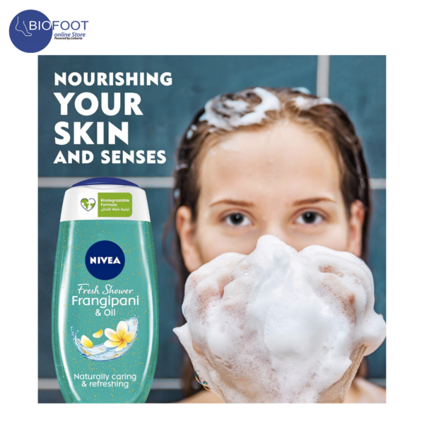 NIVEA Fresh Shower Gel Frangipani & Oil with Vitamins 250ml - Image 2