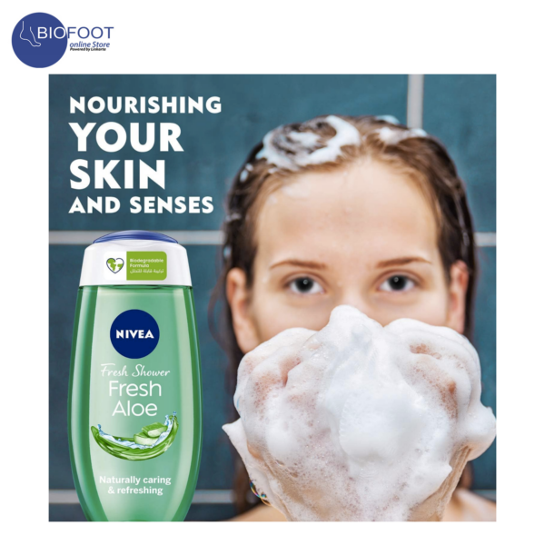 NIVEA Fresh Shower Gel Fresh Aloe with Vitamins 250ml - Image 2