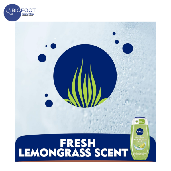 NIVEA Shower Gel Body Wash, Lemongrass & Oil with Vitamins 250ml - Image 3