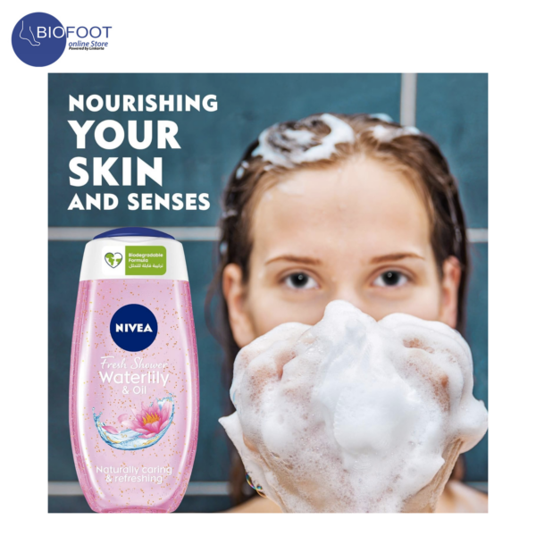 NIVEA Fresh Shower Gel Waterlily & Oil with Vitamins 250ml - Image 2