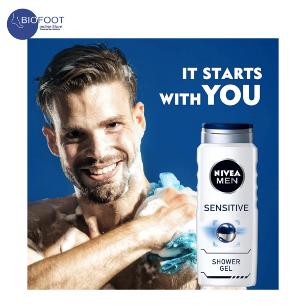 Nivea Men Sensitive Soothing + Bamboo Extract Shower Gel 3in1 250ml - Image 2