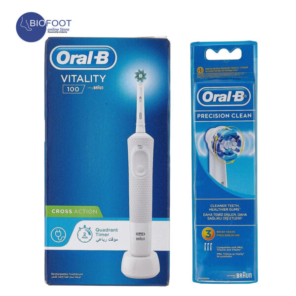 Oral-B Vitality 100 Cross Action Electric Rechargeable Toothbrush + EB 20 2+1 Brush Head Bundle - Image 2