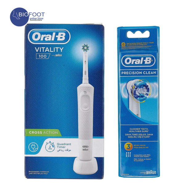 Oral-B Vitality 100 Cross Action Electric Rechargeable Toothbrush + EB 20 2+1 Brush Head Bundle - Image 3