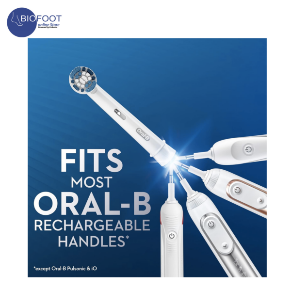 Oral-B 6 Pcs Brush Head Bundle Pack EB20-2 x 2 Pack + EB18-2 - Precision Clean Replacement Brush Heads + 2 3D White Brush Head, Compatible with entire Oral-B Rechargeable toothbrush handles - Image 4