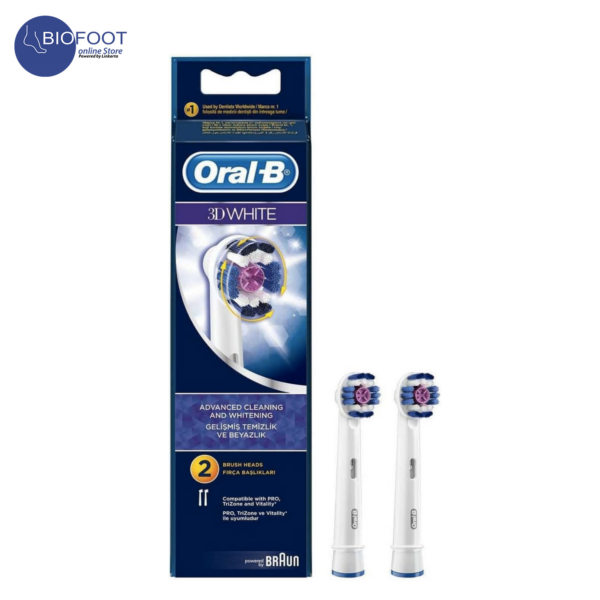 Oral-B  E 18-2 3D White Replacement Brush Head 2 Count