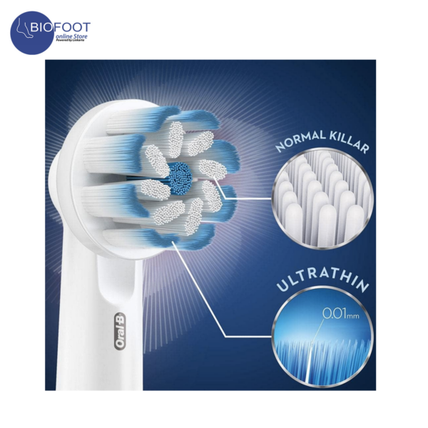Oral-B EB 60 2 Sensi Ultrathin Electric Replacement Toothbrush Heads, White - Image 3