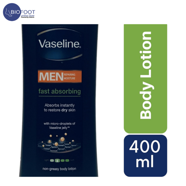Vaseline Men Fast Absorbing Body Lotion 48H for Dry Skin 400ml - Image 3