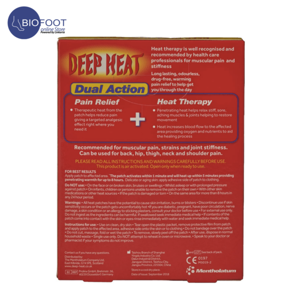 Deep Heat Pain Relief Back Patch Odourless Heat Patch 2's - Image 2