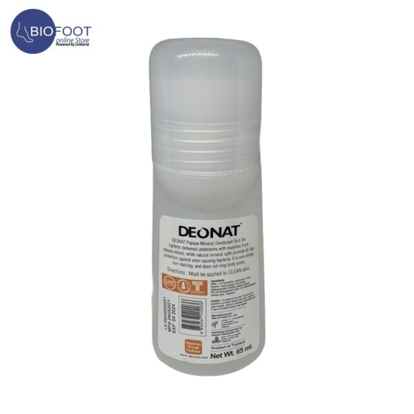 Deonat Papaya Mineral Deodorant Roll On 65ml - Image 2