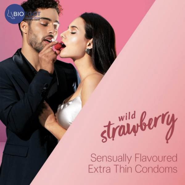 Durex Wild  Strawberry Extra Thin Condom 10'S - Image 4