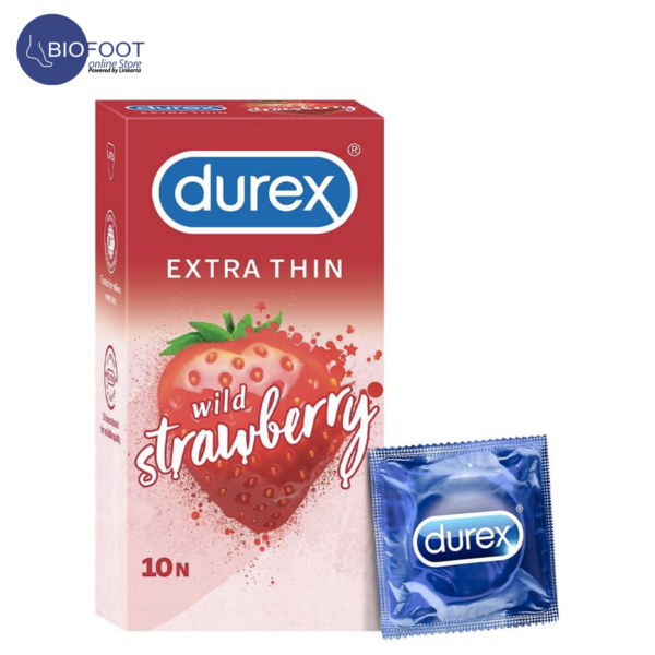 Durex Wild  Strawberry Extra Thin Condom 10'S