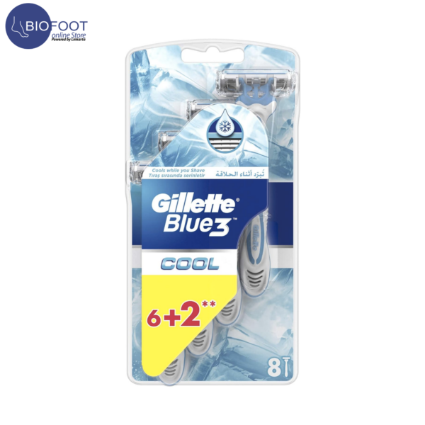Gillette Blue3 Cool Men's 3-Bladed Disposable Razor, 8 Count - Image 2