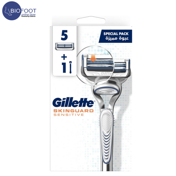 Gillette Skinguard Sensitive Blade refills 5 Count + Razor handle