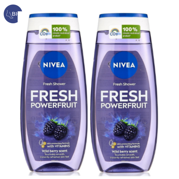 NIVEA Fresh Shower Gel Fresh Power Fruit with Vitamins pack of 2pcs 250ml