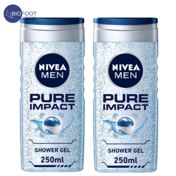 Nivea Men Pure Impact Purifying+ Mineral Shower Gel 3in1 pack of 2pcs 250ml