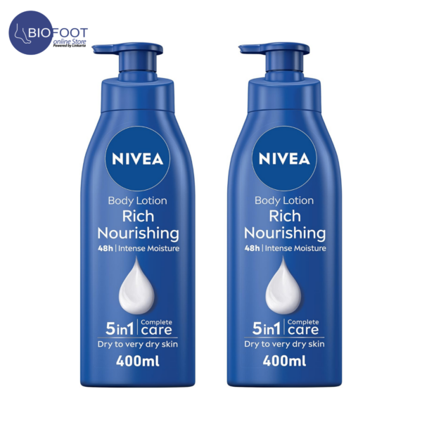Nivea Rich Nourishing 5in1 Body Lotion for Dry to Very Dry Skin offer pack 400+400ml