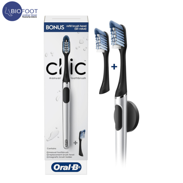 Oral-B Click Onyx Silver Manual Toothbrush