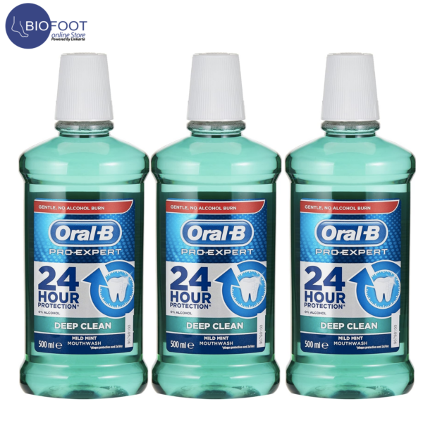 Oral-B Pro Expert Deep Clean Mild Mint Mouthwash pack of 3pcs 500ml
