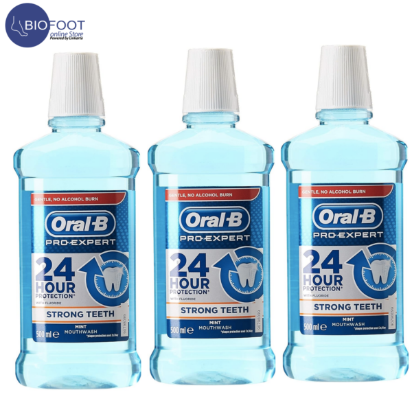 Oral-B Pro Expert Strong Teeth Mint Mouthwash pack of 3pcs 500ml