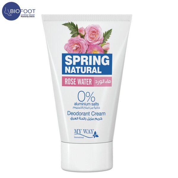 Spring Natural Rose Water 0% Aluminium Salt Deodorant Cream 40ml