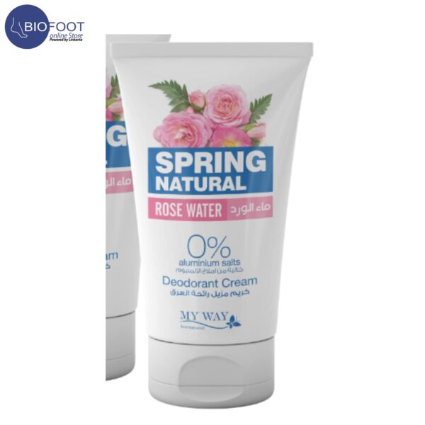 Spring Natural Rose Water 0% Aluminium Salt Deodorant Cream 40ml - Image 3