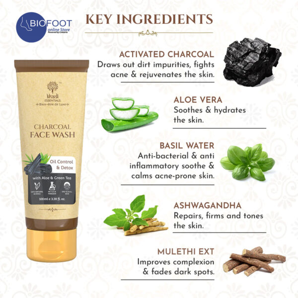 Khadi Charcol Face Wash Oil Control & Detox 100ml - Image 2
