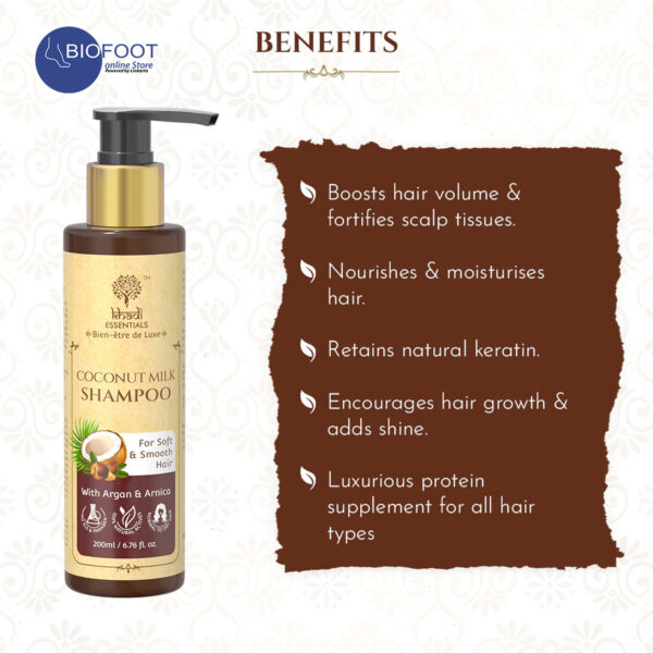 Khadi Coconut Milk Shampoo for Soft & Smooth hair 200ml - Image 3