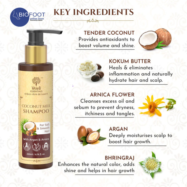Khadi Coconut Milk Shampoo for Soft & Smooth hair 200ml - Image 4