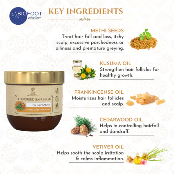 Khadi Fenugreek Hair Mask for Strong & Smooth Hair 200g - Image 5