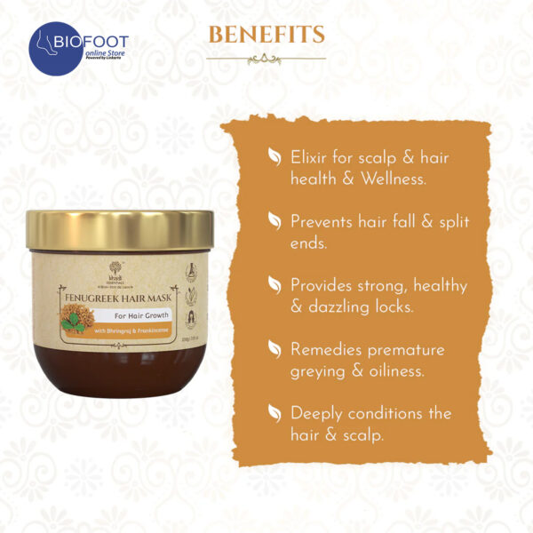 Khadi Fenugreek Hair Mask for Strong & Smooth Hair 200g - Image 3