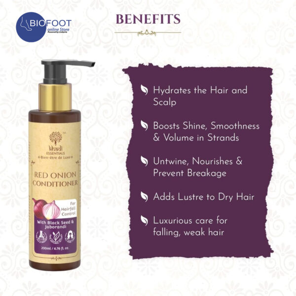 Khadi Red Onion Conditioner for Healthy Hair & Scalp 200ml - Image 3