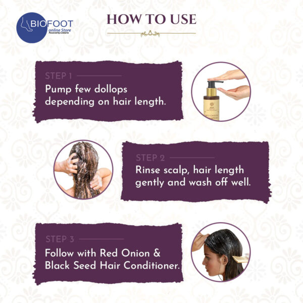 Khadi Red Onion Shampoo for Healthy Hair & Scalp 200ml - Image 3