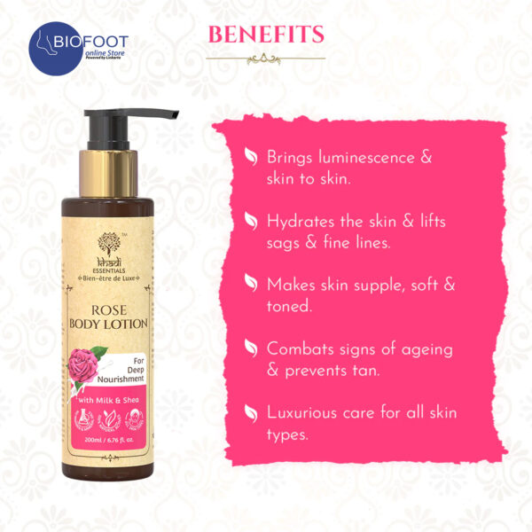 Khadi Rose Body Lotion for Deep Nourishment 200ml - Image 4