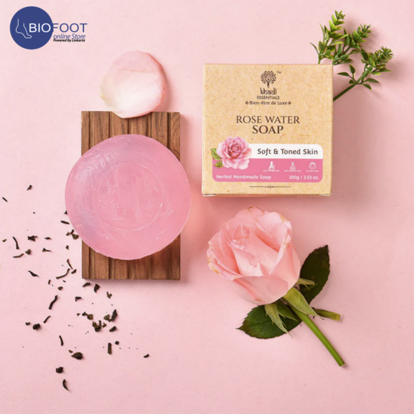 Khadi Rose Water Soap Soft & Toned Skin 100g
