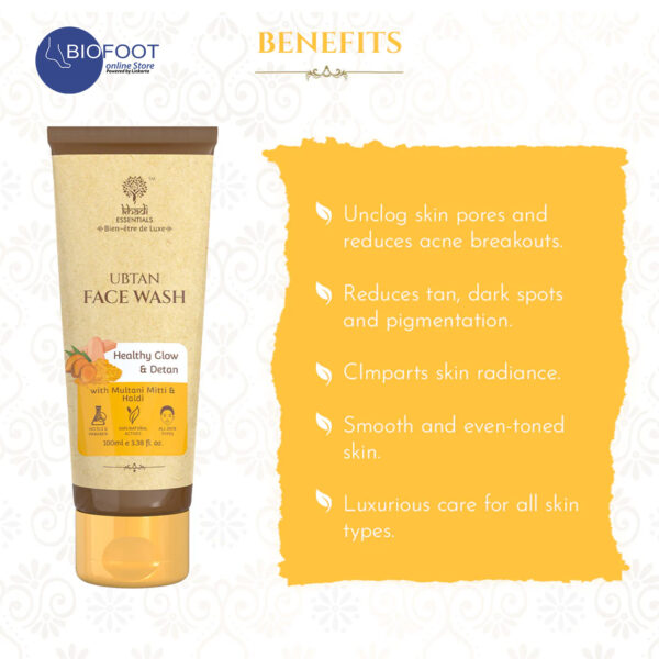 Khadi Ubtan Facewash for Healthy Glow & Detan 100ml - Image 2