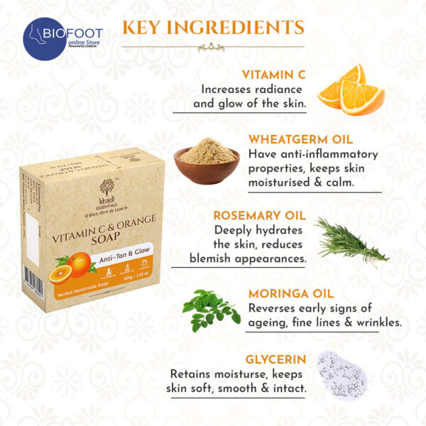 Khadi Vitamin C & Orange Soap Anti Tan & Glow 100g - Image 4