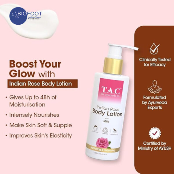 Tac Indian Rose Body Lotion with Milk 250ml - Image 3