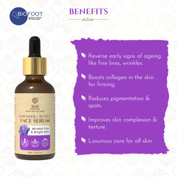Khadi 1% Retional + 5% VIT C Face Serum 30ml - Image 3