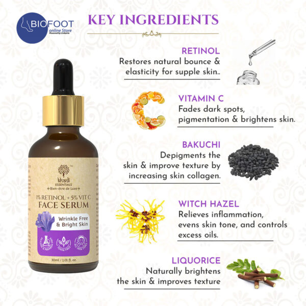 Khadi 1% Retional + 5% VIT C Face Serum 30ml - Image 4