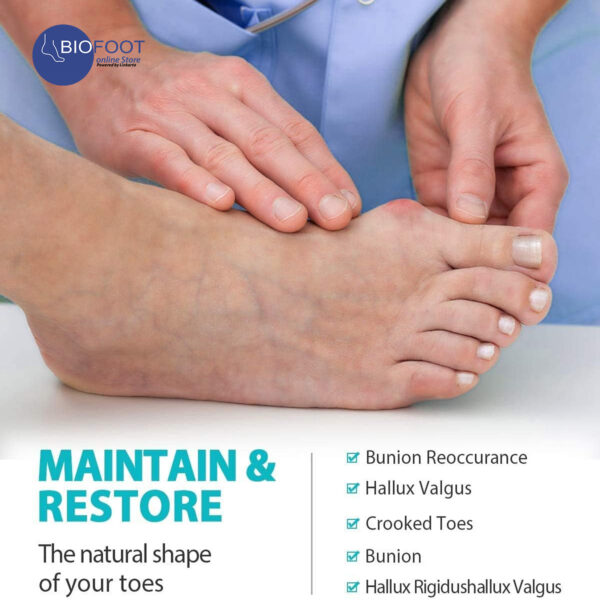 BIOFOOT Silicone Gel Bunion Relief Toe Separator - Cushioned Support for Hallux Valgus & Crooked Toes - Reusable Big Toe Spreader (1 Pair, One Size Fits All) - Image 4