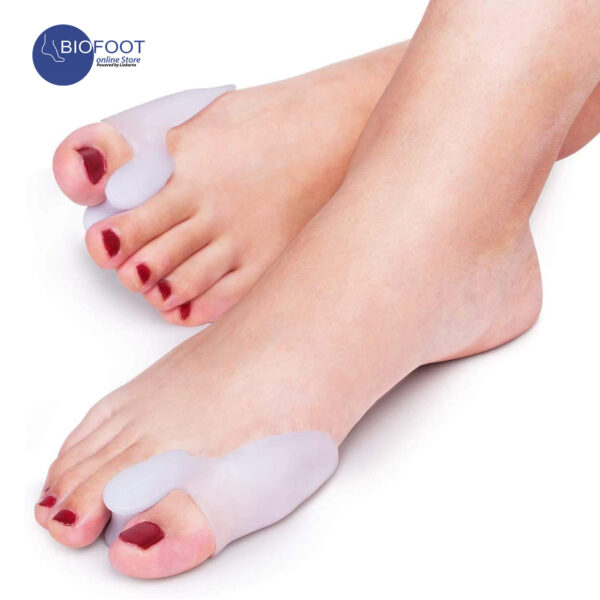 BIOFOOT Silicone Gel Bunion Relief Toe Separator - Cushioned Support for Hallux Valgus & Crooked Toes - Reusable Big Toe Spreader (1 Pair, One Size Fits All)