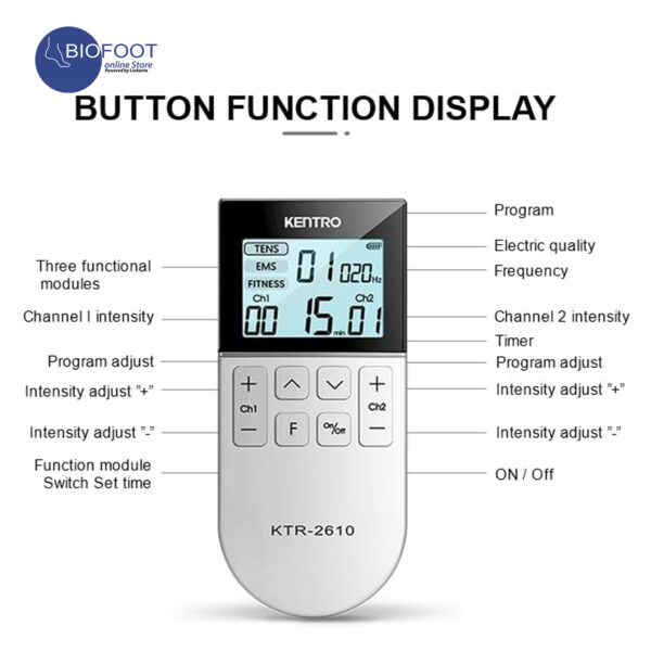 Kentro TENS & EMS & Fitness 3 in 1 Combination Multi-Function Physiotherapy Device Unisex Adult Muscle Simulator with 50 Massage Modes for Pain Relief & Muscle Training, KTR-2610 - Image 3
