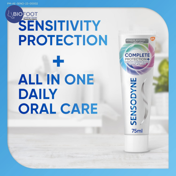 Sensodyne Tooth Paste Complete Protection Advanced Whitening for Sensitive Teeth, 75ml - Image 3