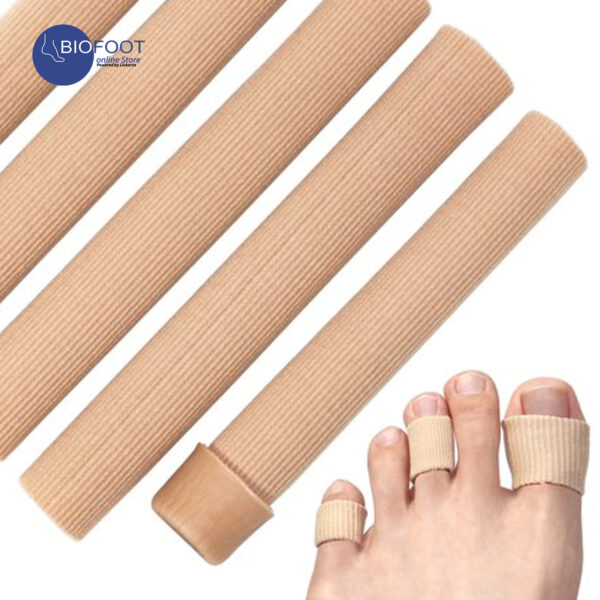 BIOFOOT Silicone Gel Digital Tube with Elastic Fabric, Toe Sleeve Protectors, Corn & Calluses treatment, Protection, Hammer toes, Claw toes, Per Pc 15 cm length