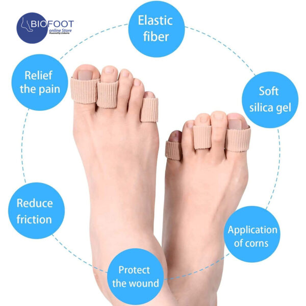 BIOFOOT Silicone Gel Digital Tube with Elastic Fabric, Toe Sleeve Protectors, Corn & Calluses treatment, Protection, Hammer toes, Claw toes, Per Pc 15 cm length - Image 3