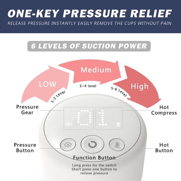 Techlove Rechargeable Electric Cupping Therapy Massager With Natural Red Beian Stone, 3 Levels Heat, Vibration, Smart Negative Pressure Therapy Machine, Vacuum therapy for Tight Muscles and Stiff Joints Pain Relief, Knots, Aches, Muscle Spasm and Poor Circulation
<br>
جهاز الحجامة الإلكتروني - Image 8