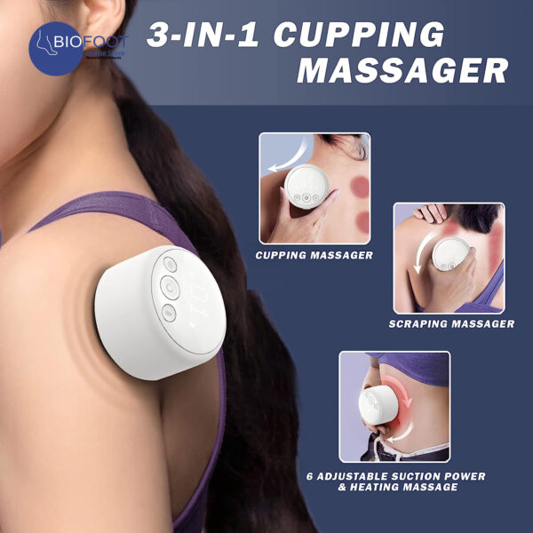 Techlove Rechargeable Electric Cupping Therapy Massager With Natural Red Beian Stone, 3 Levels Heat, Vibration, Smart Negative Pressure Therapy Machine, Vacuum therapy for Tight Muscles and Stiff Joints Pain Relief, Knots, Aches, Muscle Spasm and Poor Circulation
<br>
جهاز الحجامة الإلكتروني - Image 5