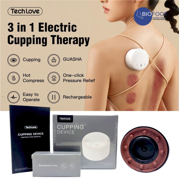 Techlove Rechargeable Electric Cupping Therapy Massager With Natural Red Beian Stone, 3 Levels Heat, Vibration, Smart Negative Pressure Therapy Machine, Vacuum therapy for Tight Muscles and Stiff Joints Pain Relief, Knots, Aches, Muscle Spasm and Poor Circulation
<br>
جهاز الحجامة الإلكتروني - Image 7