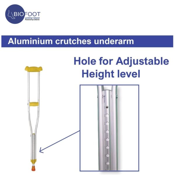 Euromed Underarm Crutches 925-with Adjustable Height is Suitable for Adults, Seniors, Elderly, Patients, and Individuals with Bone Fractures - Image 2