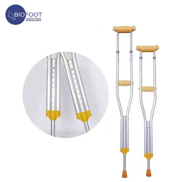 Euromed Underarm Crutches 925-with Adjustable Height is Suitable for Adults, Seniors, Elderly, Patients, and Individuals with Bone Fractures - Image 3